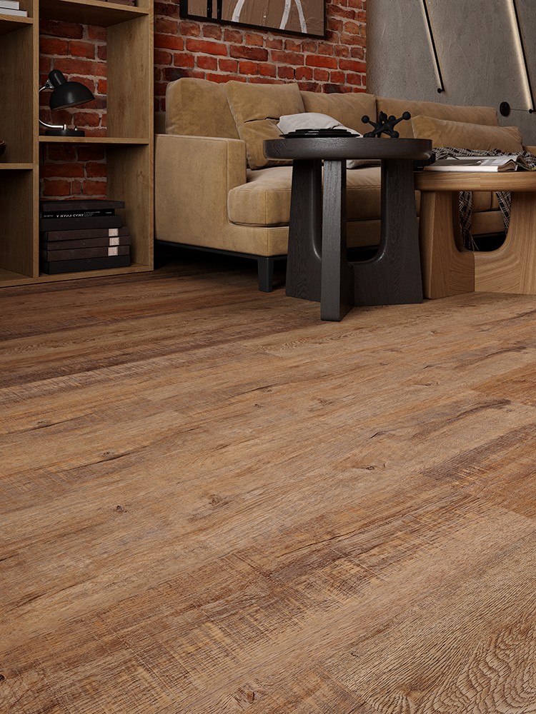 Кварцвиниловый SPC ламинат Cronafloor Alpha Дуб Париж А105 1200×180×3,5 фото в интерьере